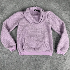 Lands End Youth Sparkle Cowl Neck Pullover Sweater XL 14 16 Purple Pockets Heavy - Picture 1 of 11