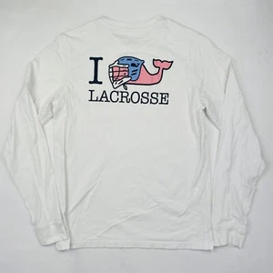 Vineyard Vines Youth XL (18) I Love Lacrosse Graphic White Long Sleeve T Shirt - Picture 1 of 5