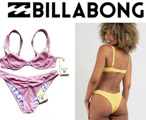 BNWT BILLABONG SUMMER HIGH UNDERWIRE RUBY BRA & GATHERED HIKE (MEDIUM) PINK - Picture 1 of 4