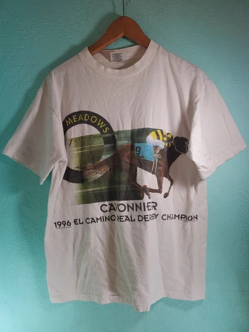 1996 1997 El Camino Real Derby Horse Racing Champion Shirt Size L Rare Cover