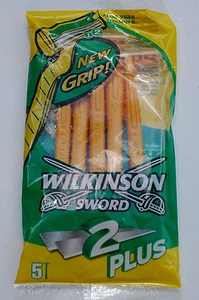 Pack of 5 WILKINSON SWORD 2 PLUS Disposable RAZORS -NEW MENS SHAVE RAZOR - Picture 1 of 1