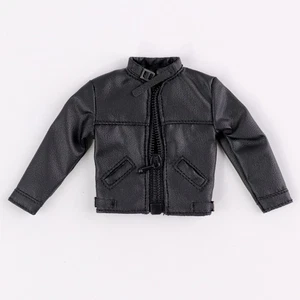 Schwarze Lederjacke Mantel im Maßstab 1:12 für 6" Nota Ant Phicen GW Figur Körper - Bild 1 von 18