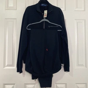 Polo Sport Ralph Lauren Track Suit Mens XL black Jacket Pants Set Pony sweatsuit - Picture 1 of 11