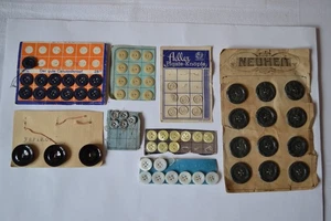 Konv. alte Knöpfe auf Pappe Wäscheknöpfe Celluloidknöpfe Hemdenknöpfe Deko - Bild 1 von 12