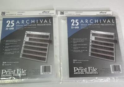 Print File Archival Preservers 35mm Negative Sleeves 49 pages 35-6HB Open Bag - Image 1 of 4