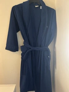 L.L Bean Kids Blue Robe Size L 14-16 Embroidered “A” - Picture 1 of 5