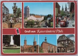 Saludos desde Kaiserslautern Alemania, sitios históricos multivista, postal de los años 90 - Imagen 1 de 2
