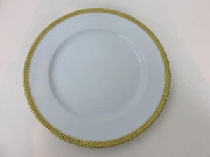 RARE Bernardaud Vauban Limoges Dinner Plate White w/Gold Incrustation 10 3/8" - Picture 1 of 5