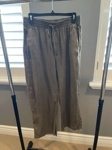 Zara Wide Leg Pants Drawstring Linen Style Large NEW - Picture 1 of 4