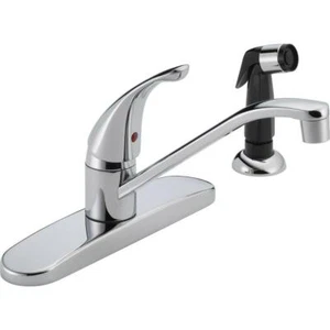 Single-Handle Standard Kitchen Faucet With Side Sprayer PeerlessIn Chrome Core - Picture 1 of 4