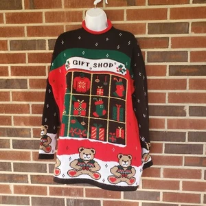 Classic Elements Large Damen Teddybär Spielzeug Weihnachten Xmas Ulgy Pullover Kleid  - Bild 1 von 7