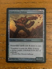 MTG Foil WorldWake Lodestone Golem MP Moderate Play Magic The Gathering