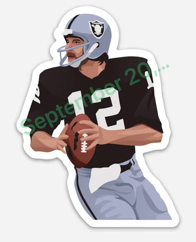 Ken Stabler #12(Magnet) Oakland RAIDERS NFL VINYL CAR Decal Vector art Cover