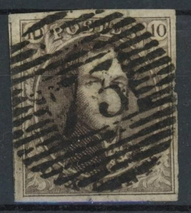 Belgium 1851 : Good VF Used Classic Stamp with Watermark - Nice margins - Image 1 of 1