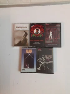 5 Elvis Presley Cassette Tapes Christmas Gospel Rock and Roll Music - Picture 1 of 2