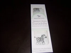 NIB Amazing Baby Swaddle Muslin Baby Swaddle Blanket Super Soft Cotton 36x36 In - Picture 1 of 1