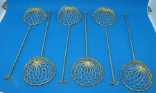 6x cucchiaio SETACCIO IN ACCIAIO INOX COLORI ORO per Wok Pentola fuoco circa 23 x 6 cm