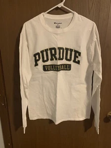Purdue University Volleyball Long Sleeve T Shirt White Champion Size Medium M - Picture 1 of 5