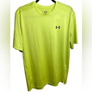 NWT Under Armour Men’s Yellow/Green Short Sleeve Loose Fit Logo Tee Shirt - M - Picture 1 of 4