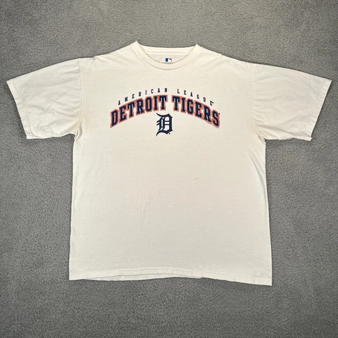 Detroit Tigers Shirt Mens Extra Large White Short Sleeve MLB Baseball Tee 2010 Cover