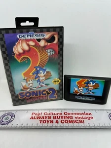 1992 Sega Genesis Sonic The Hedgehog 2 Game And Box Inv-1059 - Picture 1 of 1