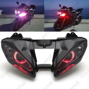 Conjunto de faros faros proyector ojos de ángel rojo para Yamaha YZF R6 2006-2007 - Imagen 1 de 13