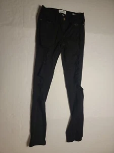 FRAME Denim Black  Cotton Blend Le Sylvie Slender Straight Jeans Size 25 - Picture 1 of 6