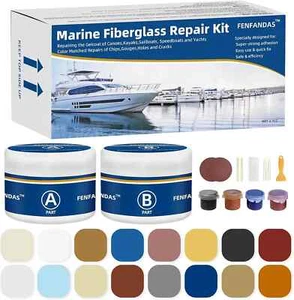 Fiberglass Boat Repair Kit (Color Match), Gel Coat Repair Kit for Boats, Marine - Picture 1 of 6