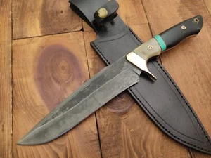 Custom Handmade 1095 Steel Blade Camping Survival Outdoor Bowie Hunting Knife - Picture 1 of 15