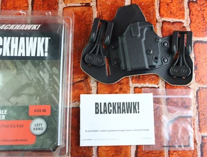 Blackhawk Leather Tuckable Pancake IWB Holster LH Size 6 KAHR CW9 CW40 P9 P40 K9 - Picture 1 of 9