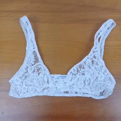 Bralette de encaje transparente blanco Rumored para mujer talla XS Foto 1 de 4
