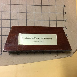Vintage Original Funeral Home CASKET WOOD SAMPLE solid african mahogany Florence - Picture 1 of 6