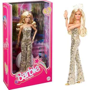 Barbie The Movie bambola da collezione, tuta da discoteca Margot Robbie in oro IN MANO - Foto 1 di 4