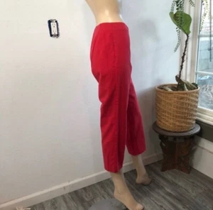 ST.John red ankle crop pants red side zipper size:4 - Picture 1 of 16