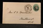 New Hampshire: South Wolfborough 1888 2c Entire Cover, DPO Carroll Co