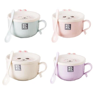 Portable Ramen Bowl with Lid, Instant Noodles Stockpot Kitchen Tableware - Picture 1 of 13