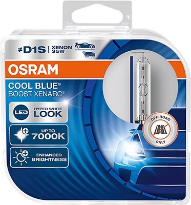 D1S OSRAM Cool Blue Boost Xenarc Duo Twin Pack (2 Bulbs) 7000K Xenon Hyper Blue - Image 1 of 4
