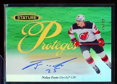 2020-21 Nolan Foote Stature Proteges Auto /49 Devils Rookie Card Auto RC - Image 1 of 2