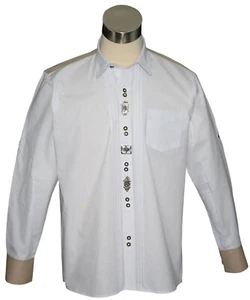 M L XL WHITE Men Dress Shirt Bavarian Oktoberfest  Lederhosen Long Sleeve German - Picture 1 of 2