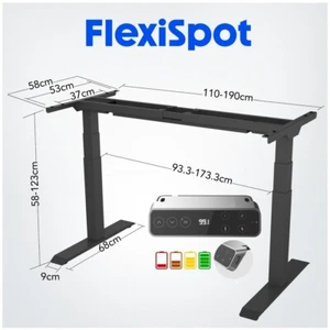 FLEXISPOT E7 Dual Motor Electric Standing Desk Frame 161kg, 3-Stage, Black Base - Picture 1 of 5