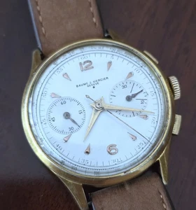 Big Cronografo Baume & Mercier Ref. 1361 Chronograph Watch Oversize 37,50mm - Foto 1 di 12