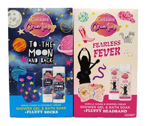 Cussons Creations Geschenkset Damen Mädchen - Duschgel & Badesocken/Stirnband - Bild 1 von 13