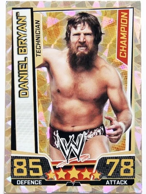 WWE TOPPS SLAM ATTAX SUPERSTARS DANIEL BRYAN 2013 FOIL WRESTLING CARD 7 CHAMPION - Image 1 of 2