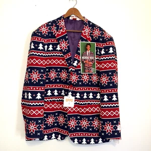 OppoSuit Men's Nordic Noel Fair Isle Trim Fit Suit Coat Christmas Size US 48 - Picture 1 of 10