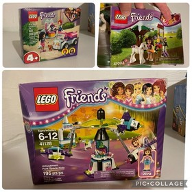 LOT LEGO Friend Amusement Park Space Ride 41128 & Cat Grooming Car 41439 & 41003