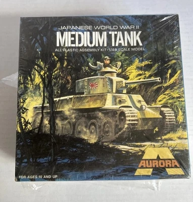 VTG Aurora 1/48 WWII Japanese Medium Tank Plastic Model Kit, Made in USA  -NIB - Image 1 of 4