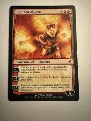 MTG Chandra Ablaze Zendikar Mythic Card 120/249 Regular Mp - Image 1 of 2