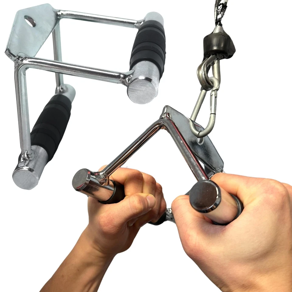 ® Double-D Kabelaufsatz Rudergriff für Seilzug Latzug Parallelgriff für Kabel... - Bild 1 von 4