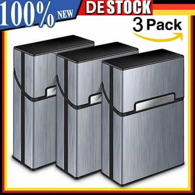 3stk Zigarettenetui Alu Oberfläche Zigarettenbox für 20 Zigaretten Etui DHL - Bild 1 von 4