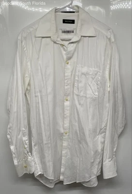 Nautica Mens White Cotton Long Sleeve Collared Dress Shirt Size 15 1/2 - Image 1 of 4